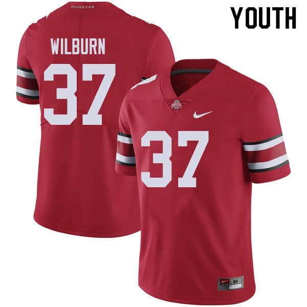 Ohio State Buckeyes Trayvon Wilburn Youth #37 Red Authentic Stitched College Football Jersey